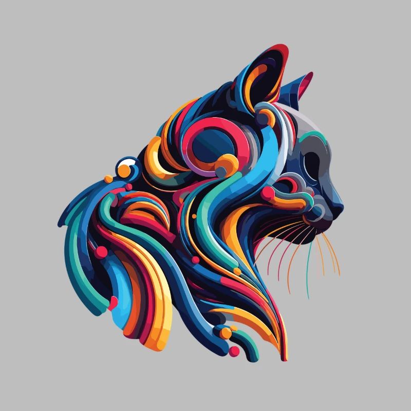 Bunte abstrakte Katze