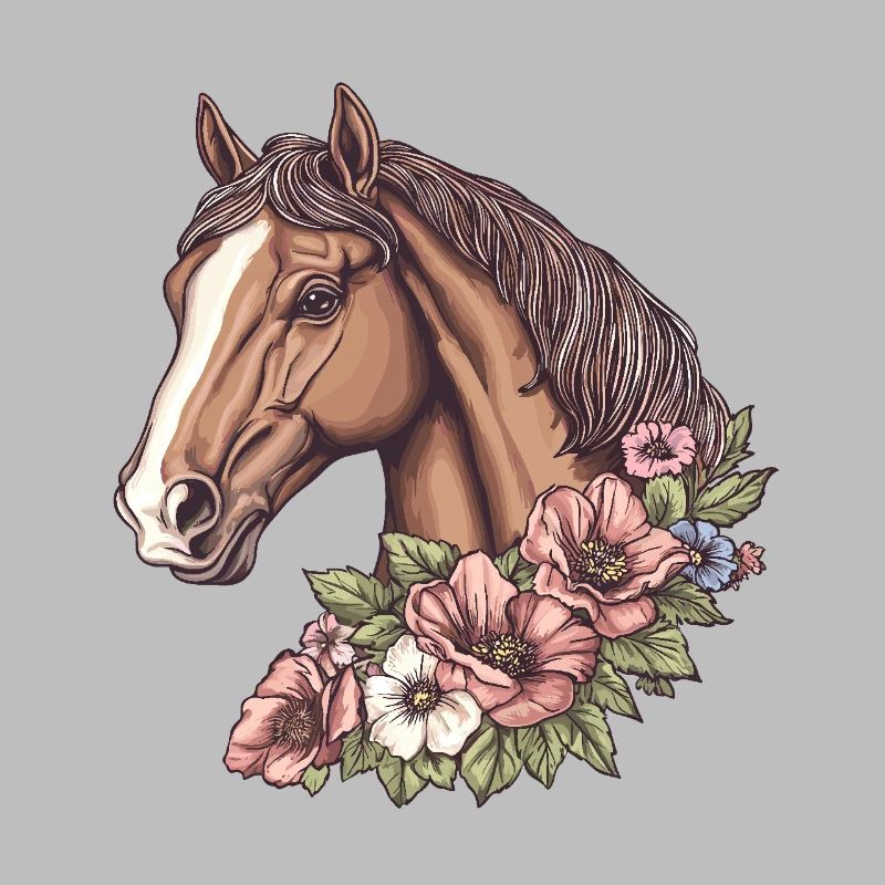 Pferd mit Blumen
