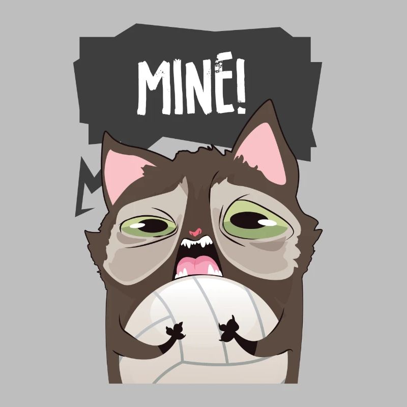 Volleyball Gift Comic Cat Speech Bubble Sport