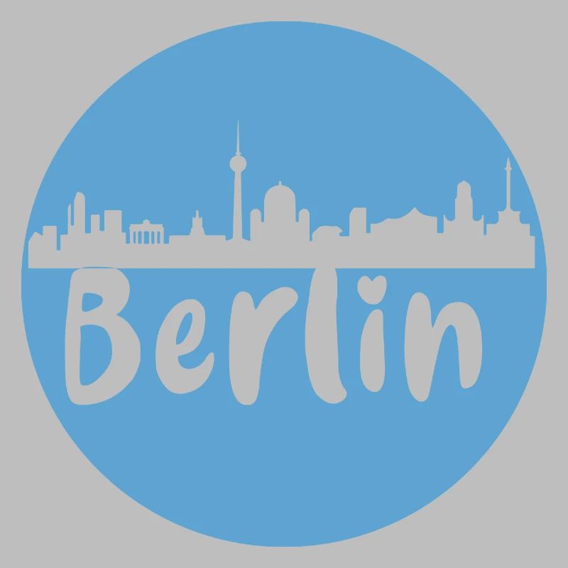 Berlin, skyline, blue, silhouette, circle, logo
