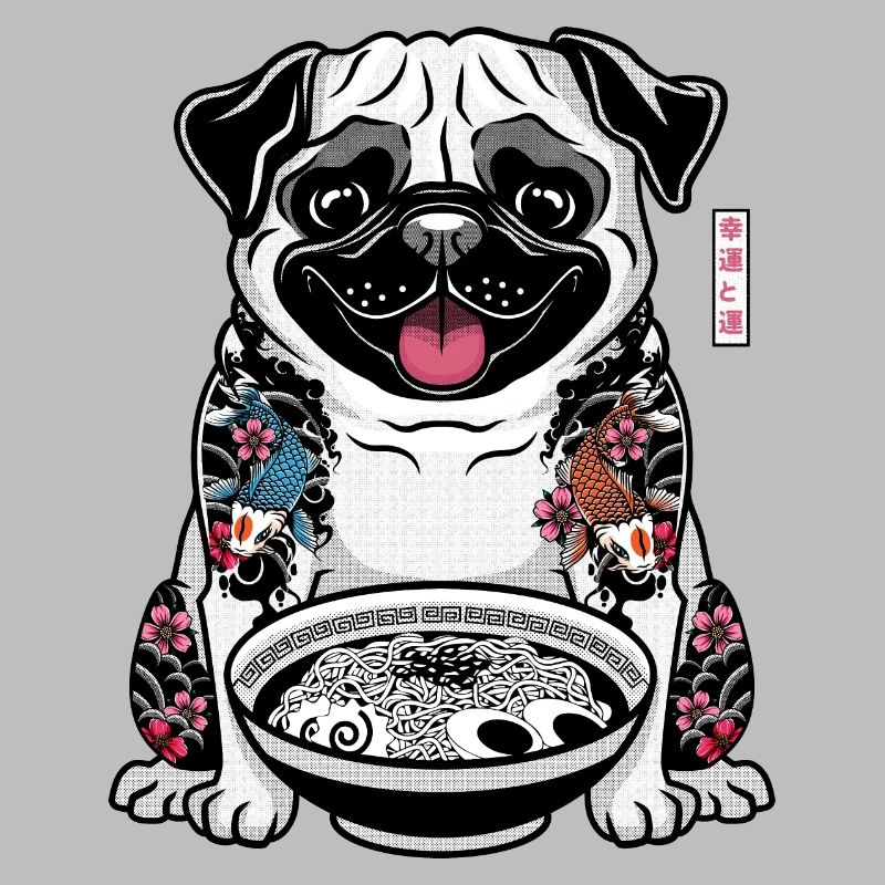 pug ramen tee