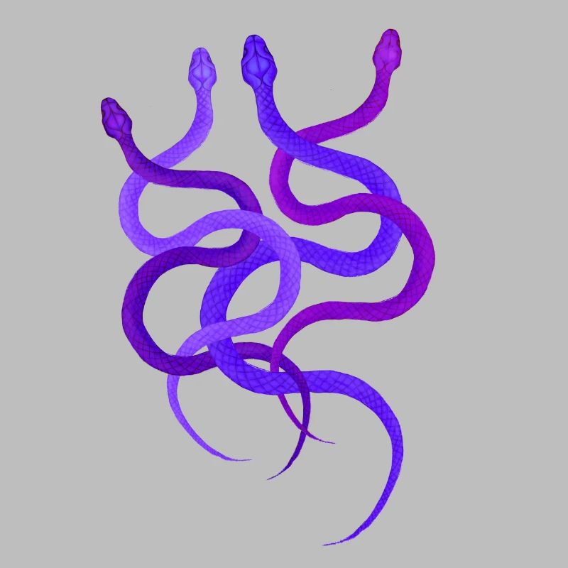Einfaches Schlangendesign, 4 wilde Pythons