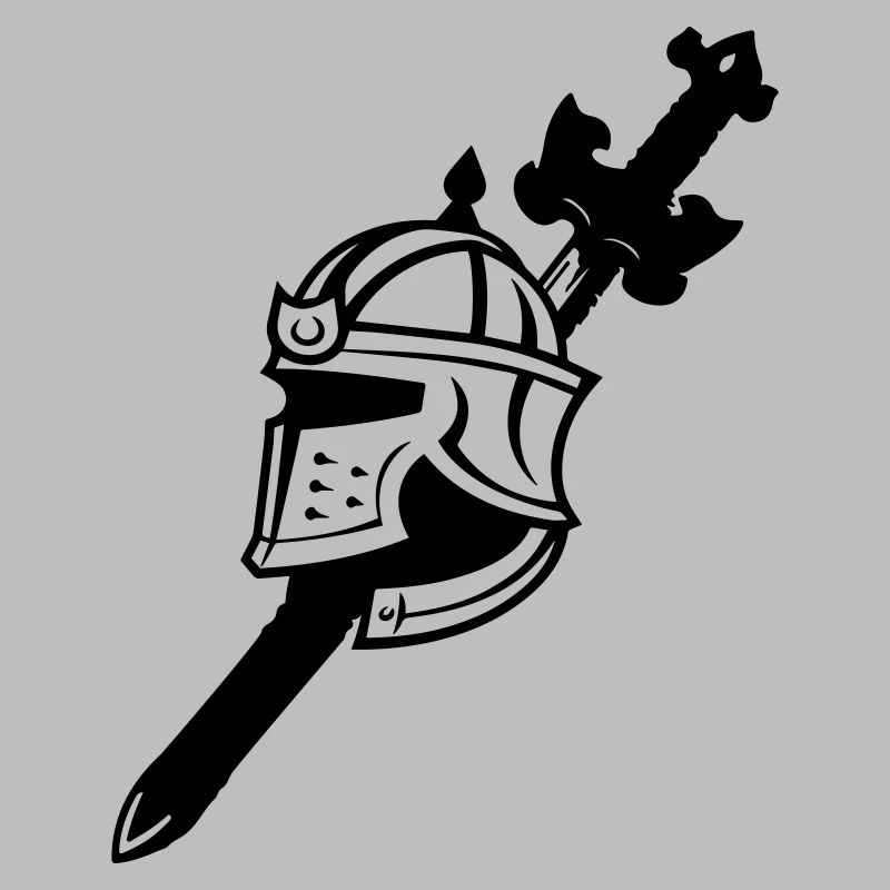 Casque de chevalier avec épée