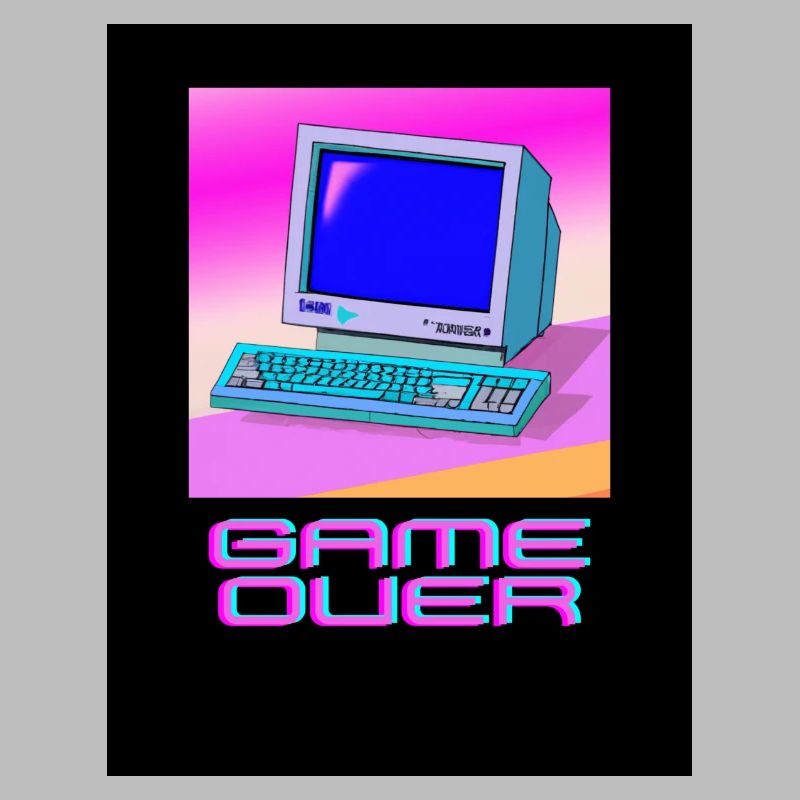 90s Computer Aesthetic - Game over - KI Kunst