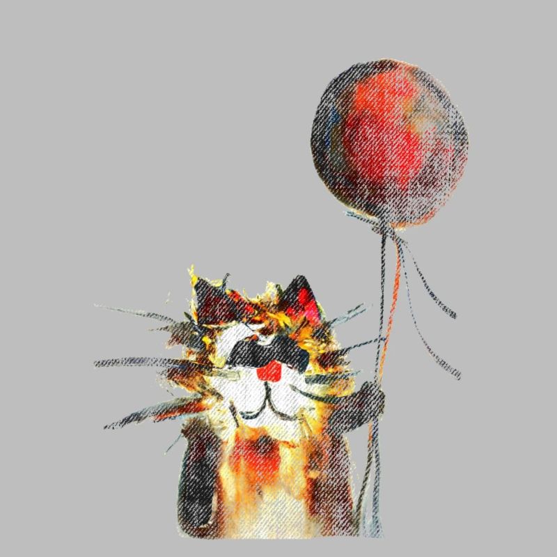 Chat mignon avec ballon
