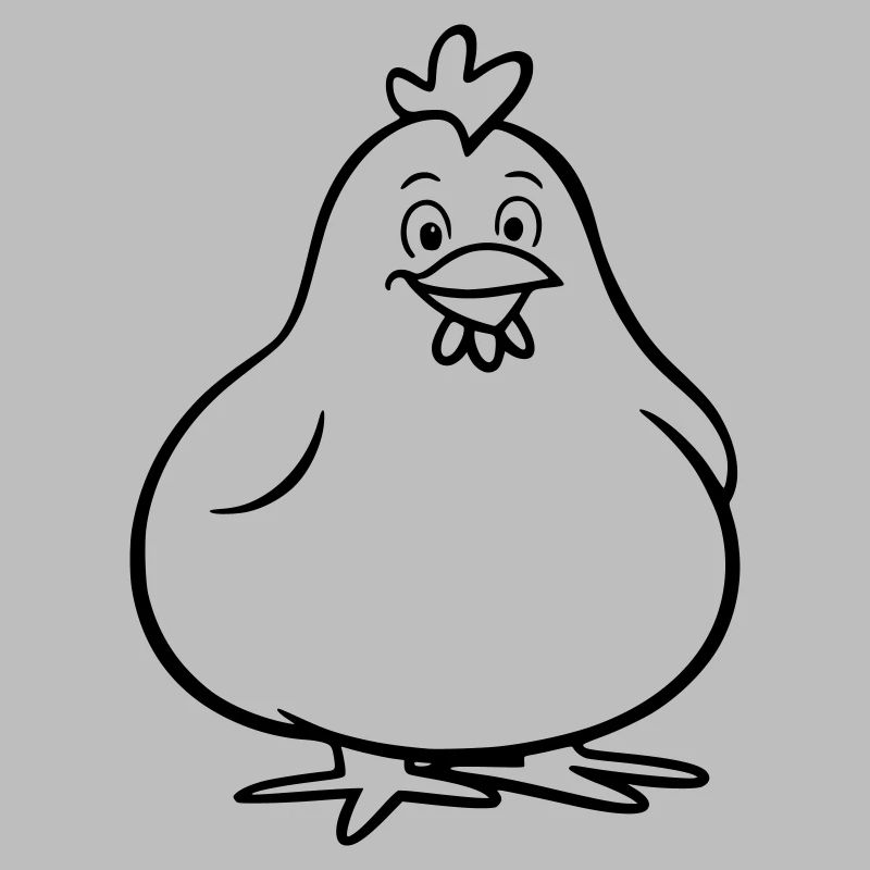 Chubby chicken as vector illustration