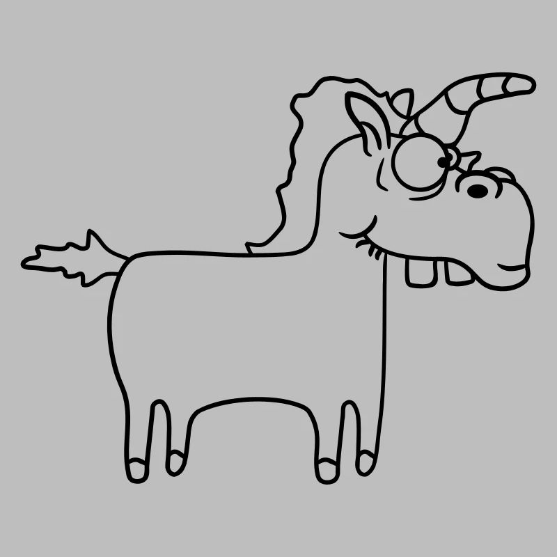 Lustiges Dummes Verrücktes Comic Einhorn