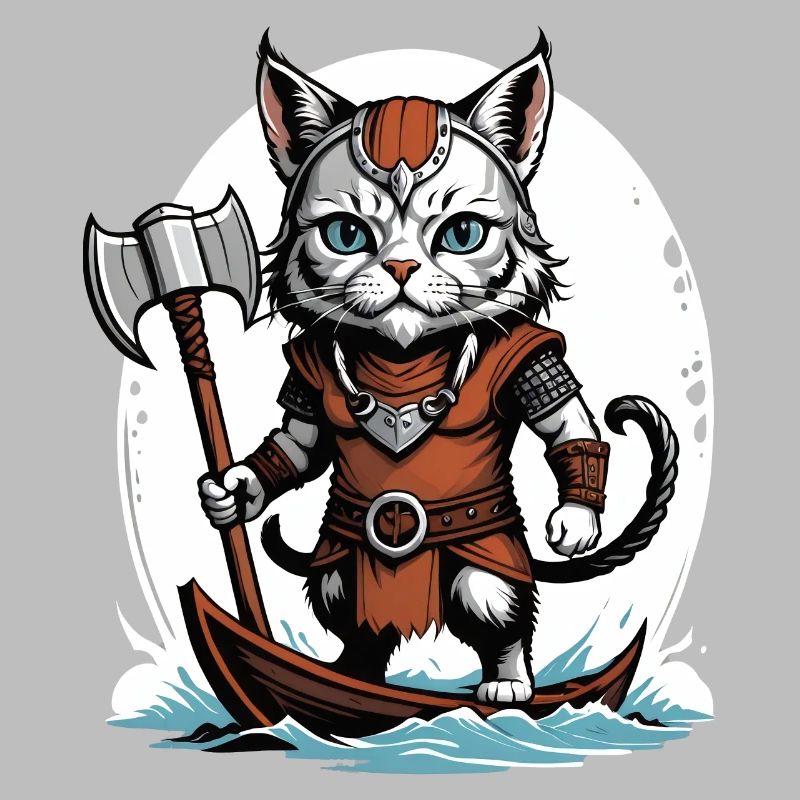 Cat Wikinger Viking Katze Geschenk Süß