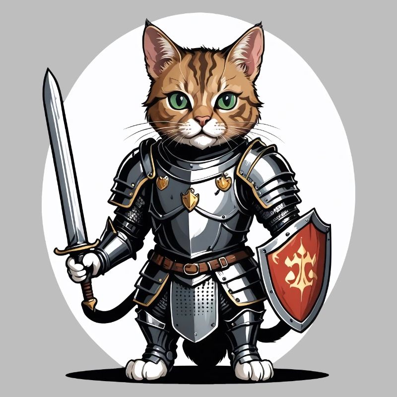Chat Chevalier Chevalier Chat Cadeau Médiéval