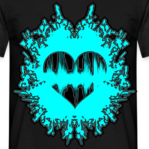 Herzschlag Heartbeat Dot Klecks Geschenk Ideen - Männer T-Shirt