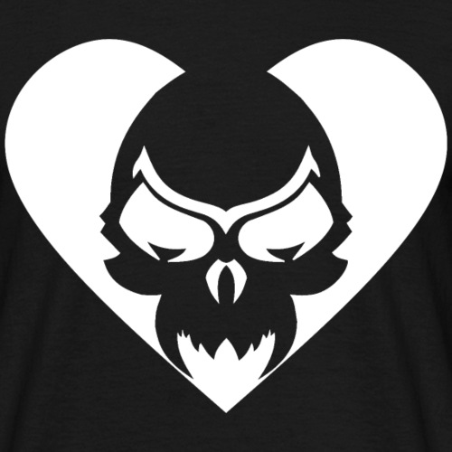 Böses Dämonisches Weißes Herz Totenschädel - Männer T-Shirt