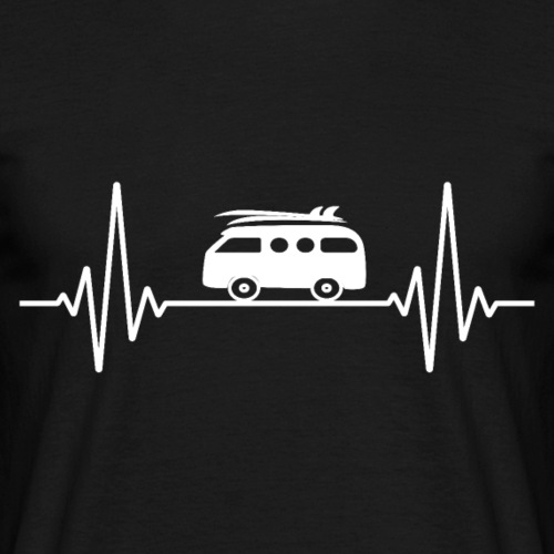 Herzschlag Camping & witziger EKG Frequenz Camper - Männer T-Shirt