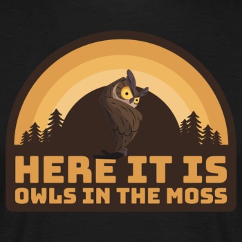 Here it is owls in the moss - T-skjorte for menn