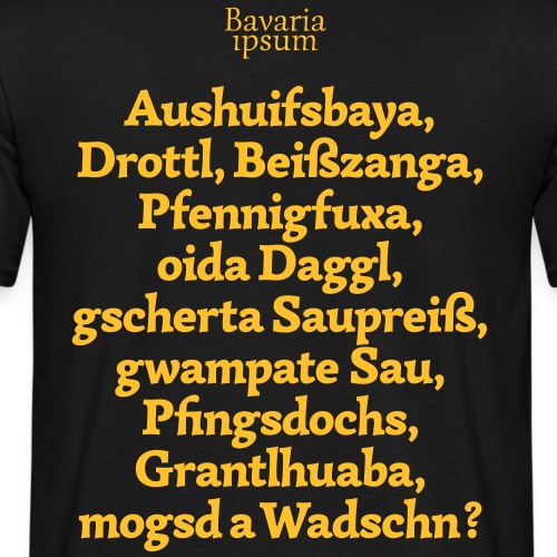 Bayrische Schimpfwörter Nr.1 - Männer T-Shirt