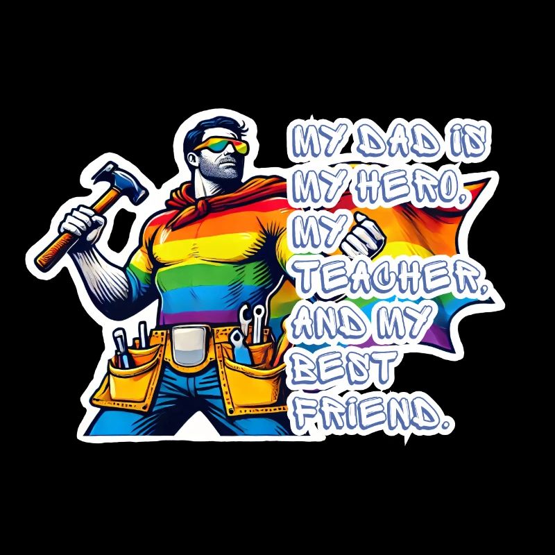 Papa – Superheld in den Farben des Regenbogens