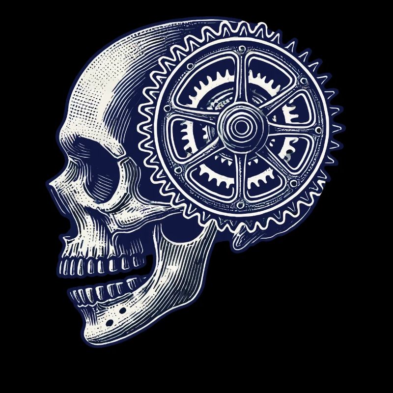 Bicycle Skull Gear Cycling Artwork