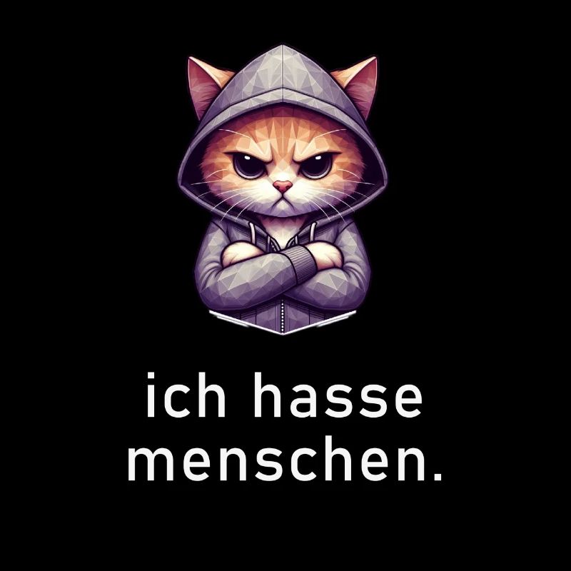 Ich hasse Menschen mit Katzen Polygon