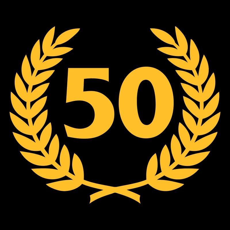 Couronne de laurier et le numéro (50)