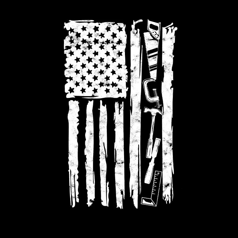 Carpenter tools with american flag - tools