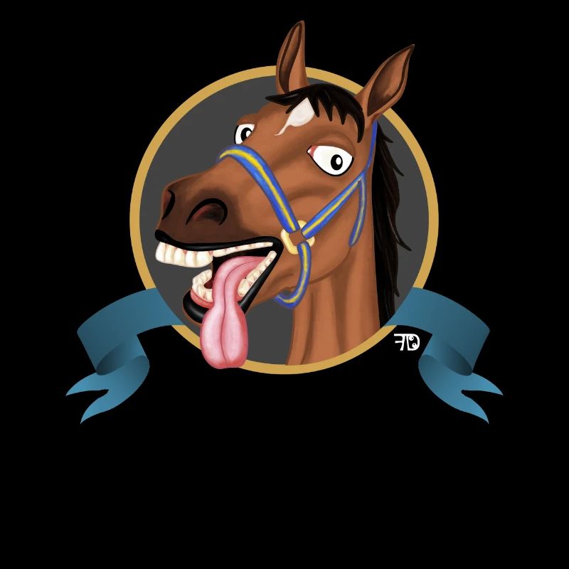 Mon cheval est différent. Cheval fou avec un dicton