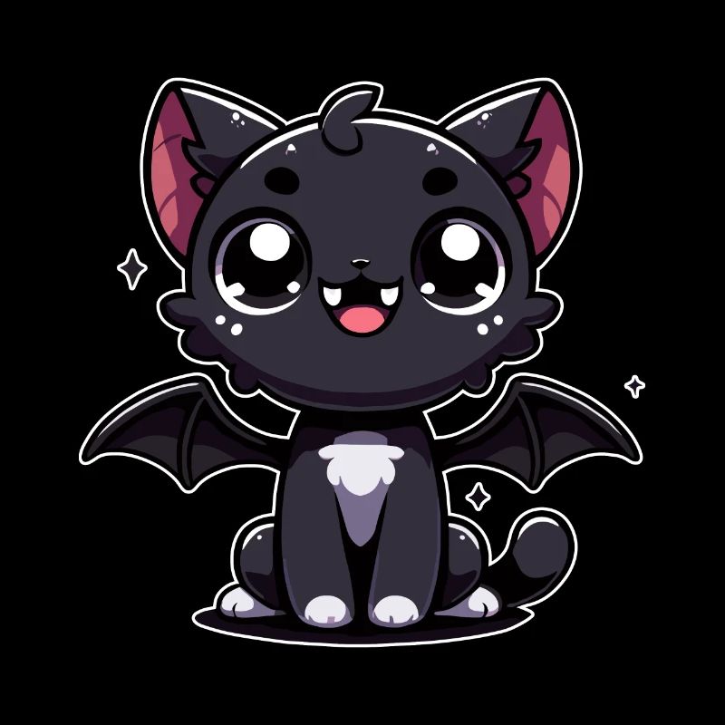 cute black vampire cat