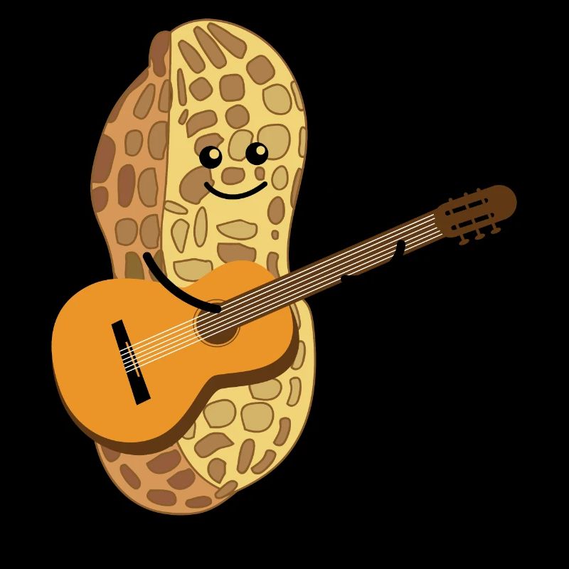 Funny peanut with guitar