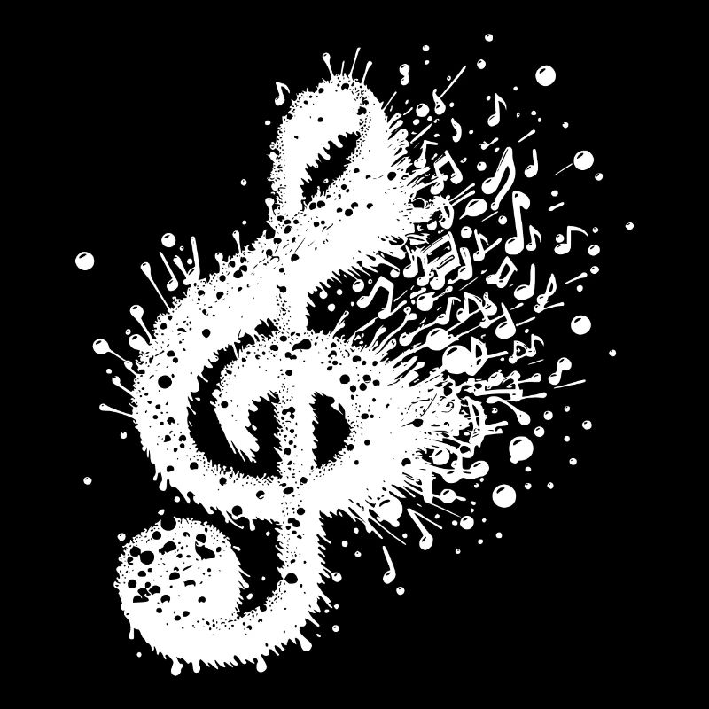 Notes d’éclaboussures de clé de musique