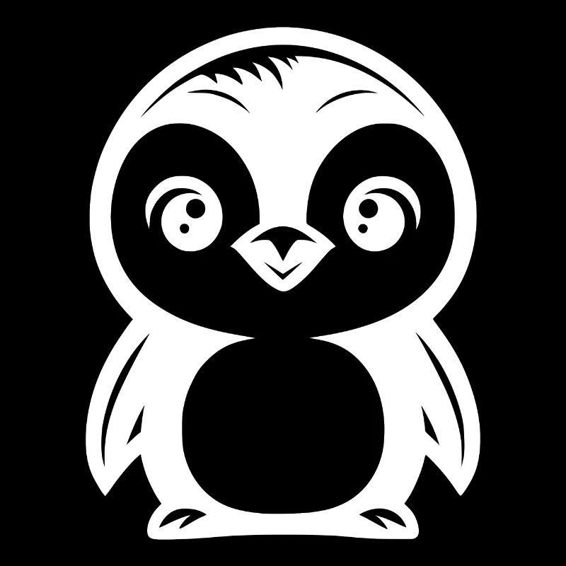 Dessin mignon de pingouin comique