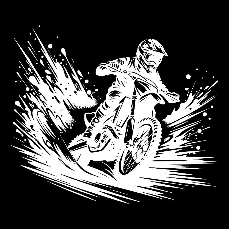 Enduro machine with dust clouds on the track