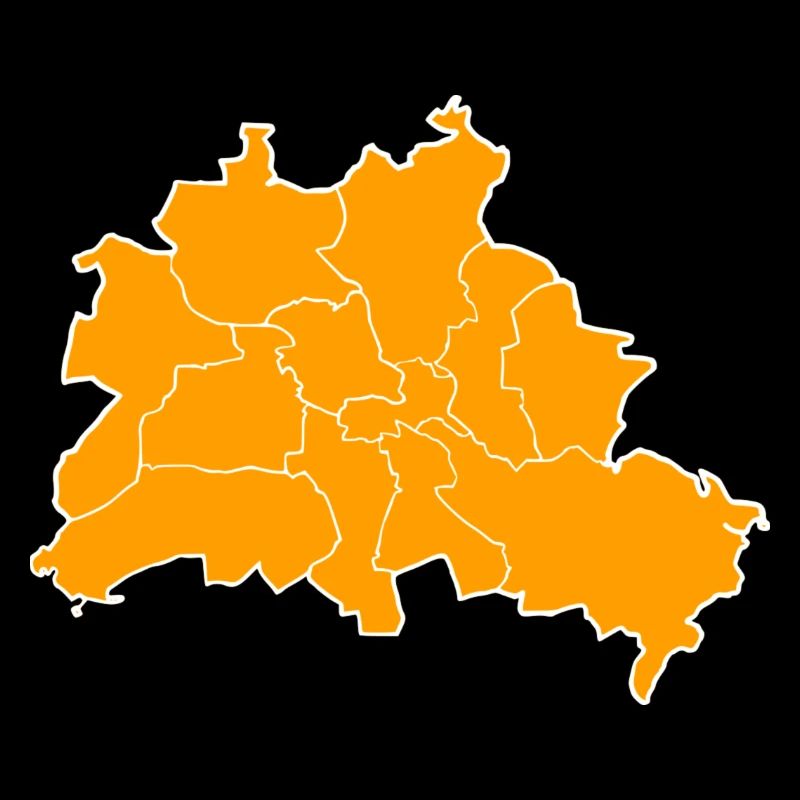 Mapa de Berlín Silueta con distritos