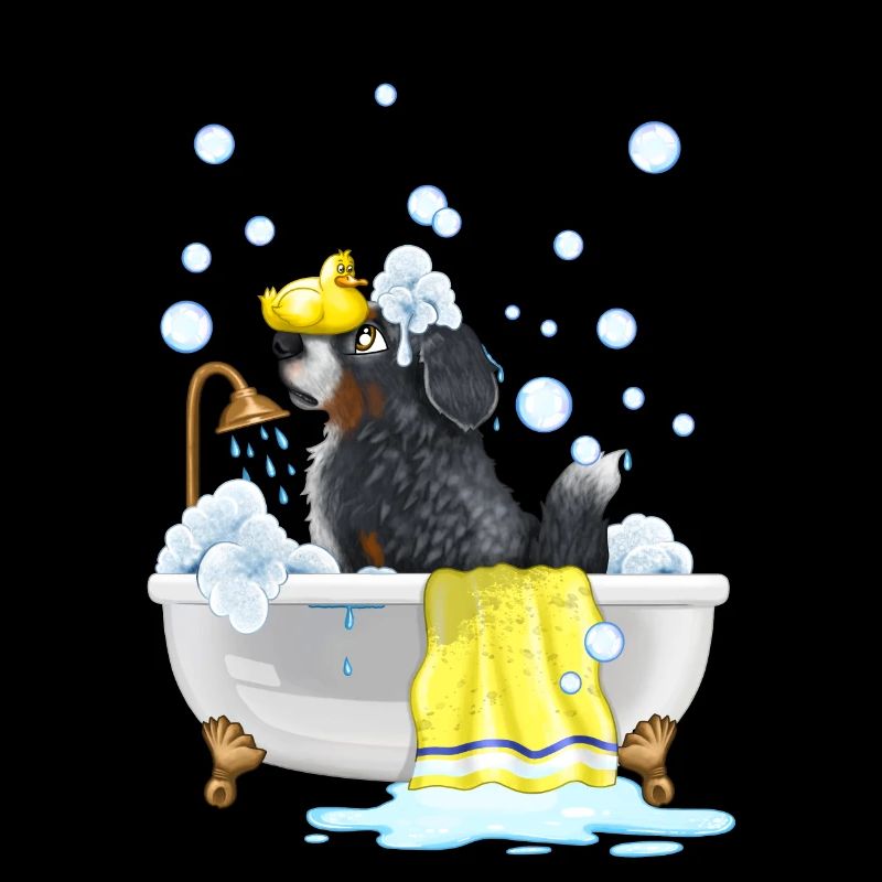 Bathing fun with dog soap bubbles