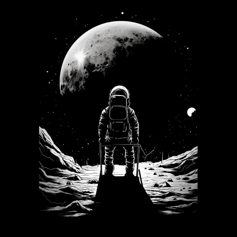 Astronaut sitting on the moon