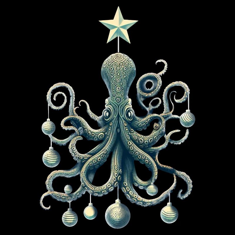 Poulpe de Noël avec décorations d’arbre