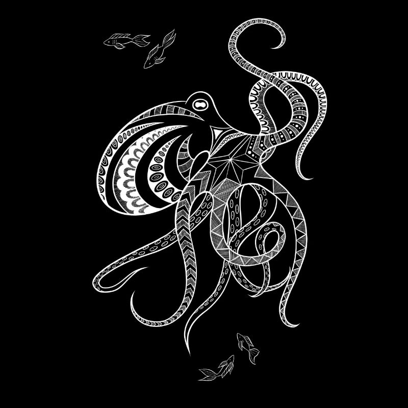 Mandala octopus white
