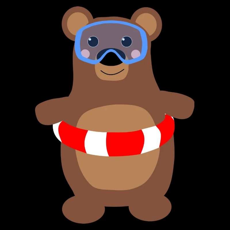 Teddy Bear Swimming Ring Diving Goggles