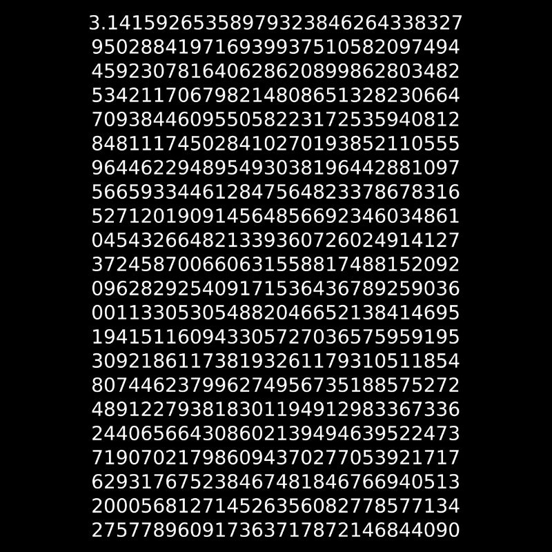 Numéro de cercle: Pi (π) - blanc