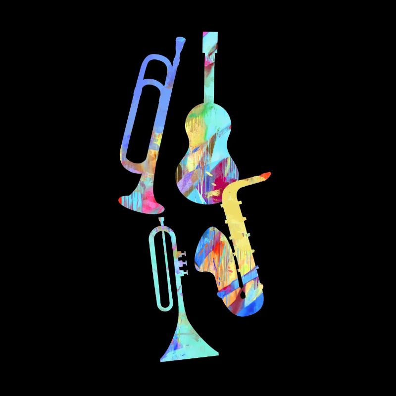 Jazz,Instrumente,Trompete,Guitarre,Saxophon