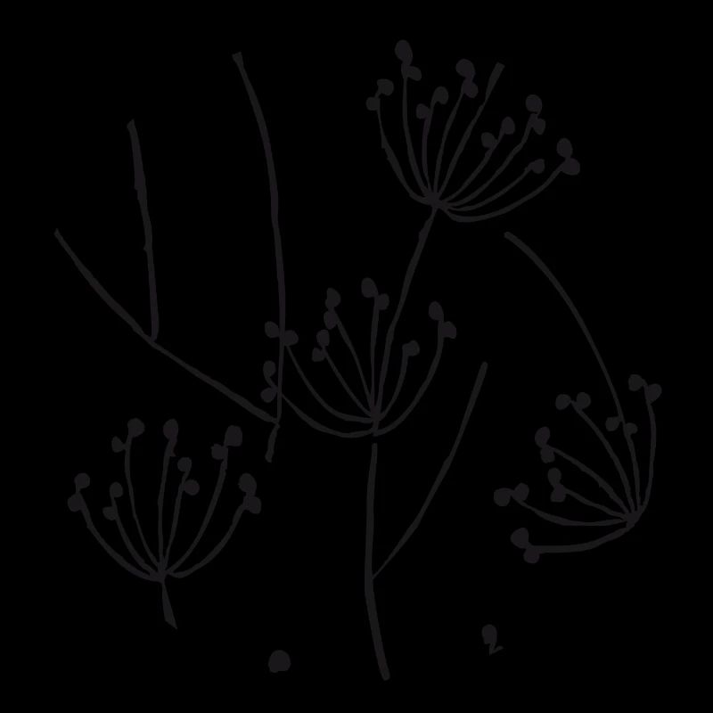 Pattern Design: Wilde Möhre / Dill - rund - black