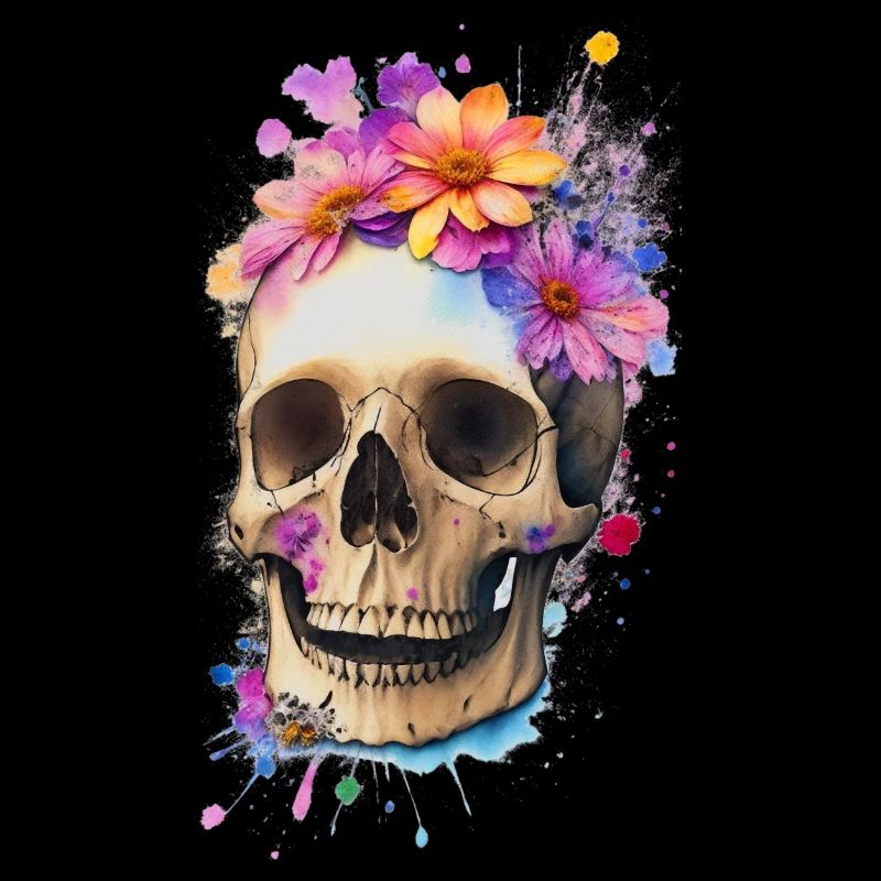 Crâne avec des fleurs