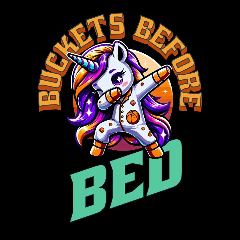Buckets Before Bed Einhorn Schlafshirt