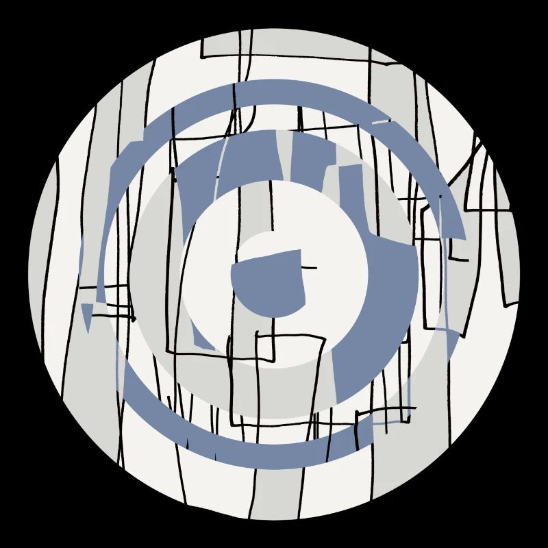 Kreis Design abstrakt blau grau 005