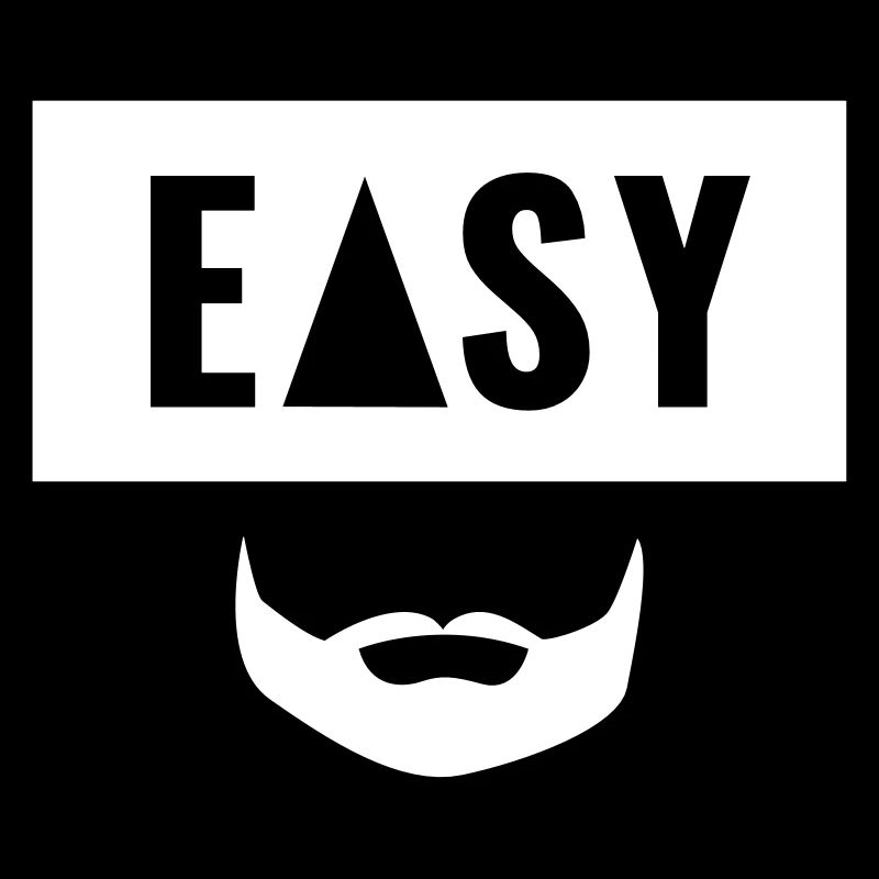 Hipster - beard with Easy lettering in the box