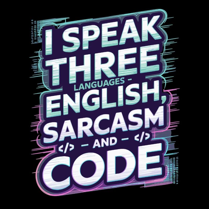 Je parle trois langues : l’anglais, le sarcasme, le code