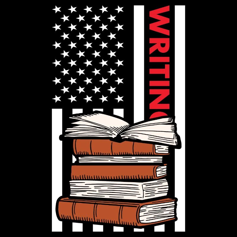 Writer Us Flag Writing