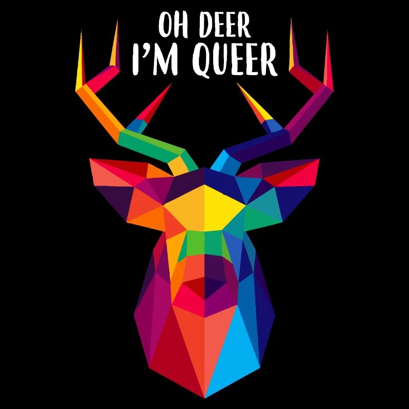 Oh Deer I am Queer Hirsch Polygon
