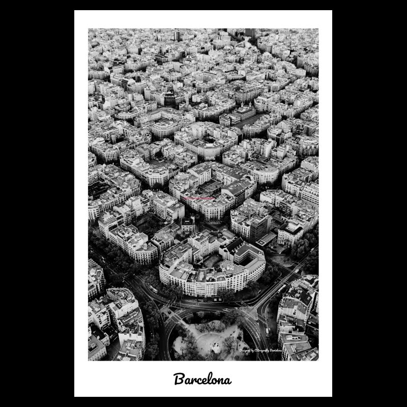 Vue de Barcelone (en noir et blanc)