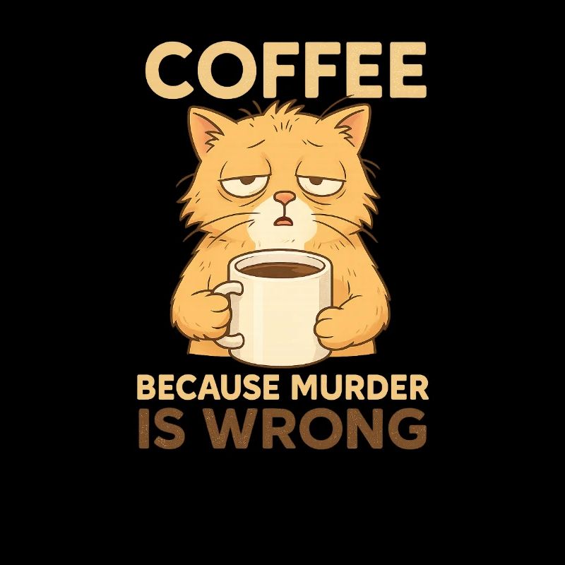 Müde Kaffe Katze - Coffee because murder is wrong