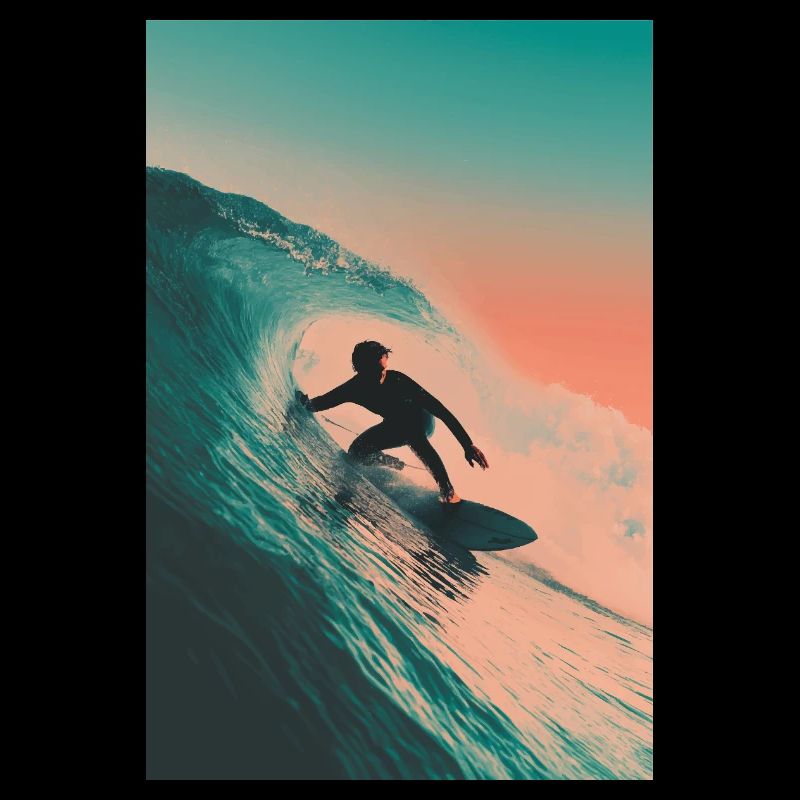 Sunset Wave Surfing