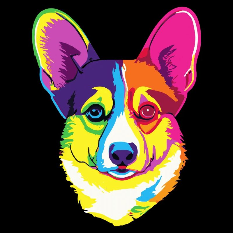 Regenbogen-Corgi-Popart Hund Welsh