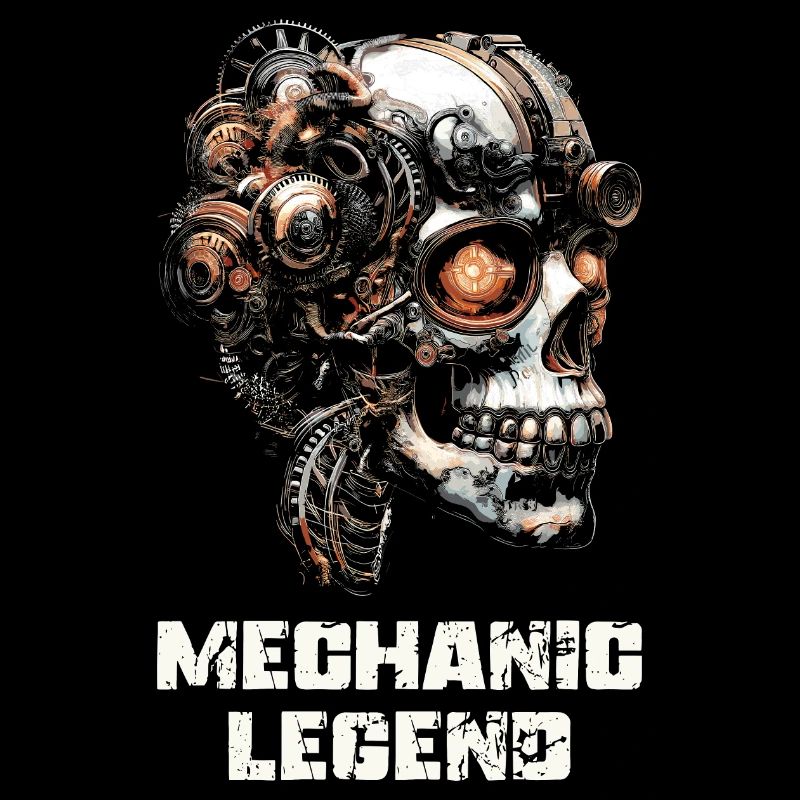 Biker Skull Head Mechanic Legend Steampunk Head